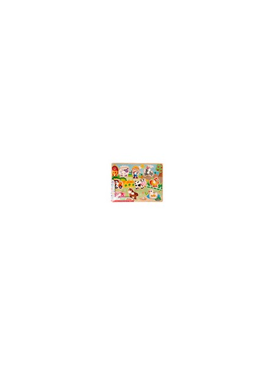 Puzle infantil imaginovo madera granja +18 meses 9 piezas 30x22,5x1,5cm