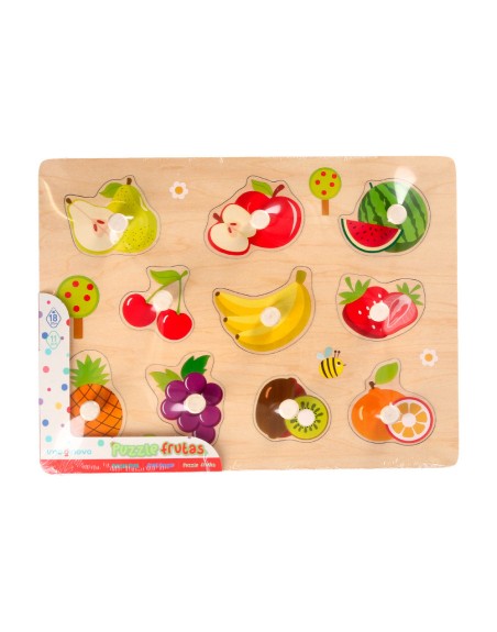 Puzle infantil imaginovo madera frutas +18 meses 10 piezas 30x22,5x1,5cm