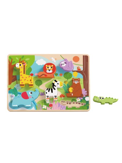 Puzle infantil imaginovo madera 3d animales +12 meses 8 piezas 29,5x22x1,7cm