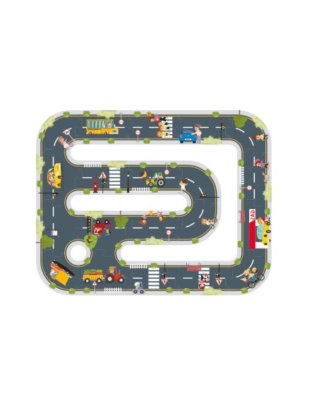 Puzle infantil imaginovo madera ciudad de carretera +3 años 21 piezas 22x22x6,4cm