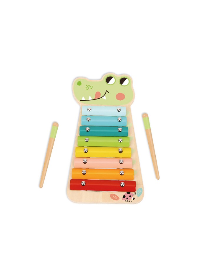 Juego infantil imaginovo madera xilofono instrumento musical cocodrilo +18 meses 28x14,8x2,5cm Juego infantil imaginovo madera xilofono instrumento musical cocodrilo +18 meses 28x14,8x2,5cm