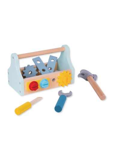 Juego infantil imaginovo madera maletin de herramientas +3 años 18 piezas 21,4x13,2x11cm