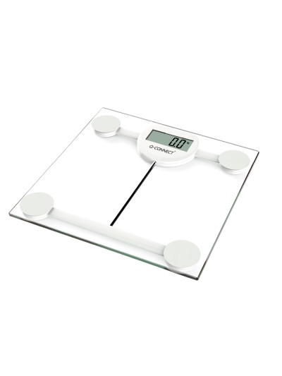 Bascula baño q-connect digital con pantalla lcd precision 100 gr capacidad de 5 kg a 180 kg 300x300x22mm