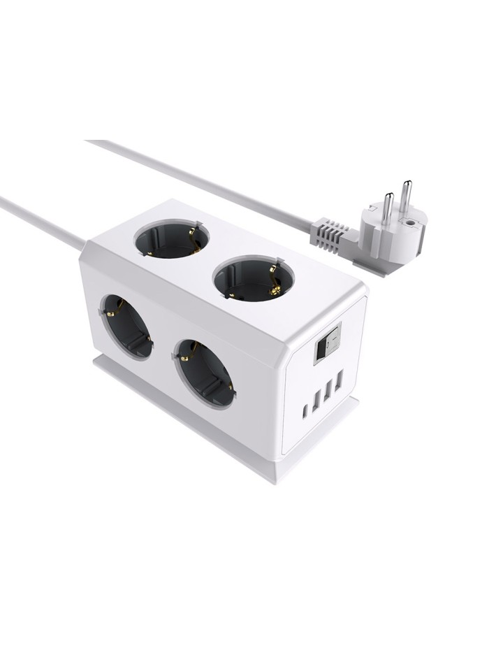 Regleta q-connect enchufe multiple 10 en 1 cable 1,4 mt 6 tomas de corriente+3 usb+1 usb tipo c 140x76x87mm Regleta q-connect enchufe multiple 10 en 1 cable 1,4 mt 6 tomas de corriente+3 usb+1 usb tipo c 140x76x87mm