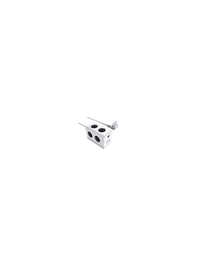 Regleta q-connect enchufe multiple 10 en 1 cable 1,4 mt 6 tomas de corriente+3 usb+1 usb tipo c 140x76x87mm