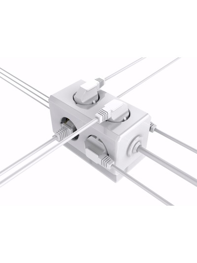 Regleta q-connect enchufe multiple 10 en 1 cable 1,4 mt 6 tomas de corriente+3 usb+1 usb tipo c 140x76x87mm
