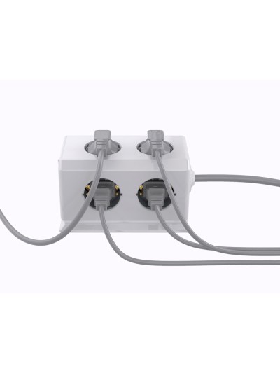 Regleta q-connect enchufe multiple 10 en 1 cable 1,4 mt 6 tomas de corriente+3 usb+1 usb tipo c 140x76x87mm