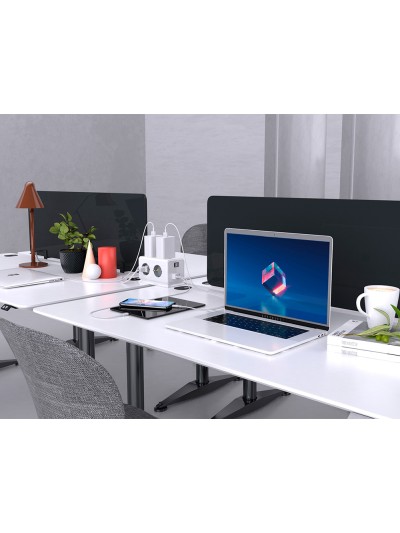 Regleta q-connect enchufe multiple 10 en 1 cable 1,4 mt 6 tomas de corriente+3 usb+1 usb tipo c 140x76x87mm