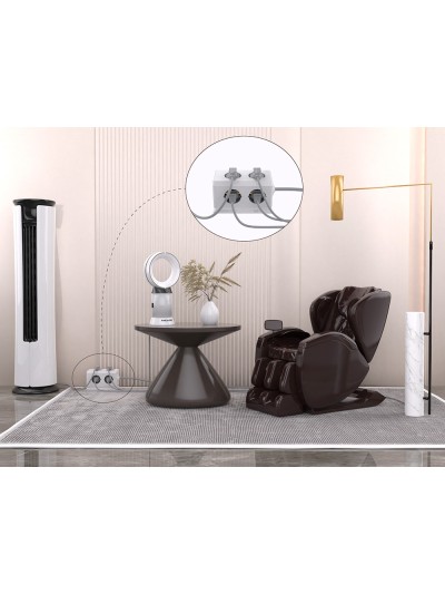 Regleta q-connect enchufe multiple 10 en 1 cable 1,4 mt 6 tomas de corriente+3 usb+1 usb tipo c 140x76x87mm