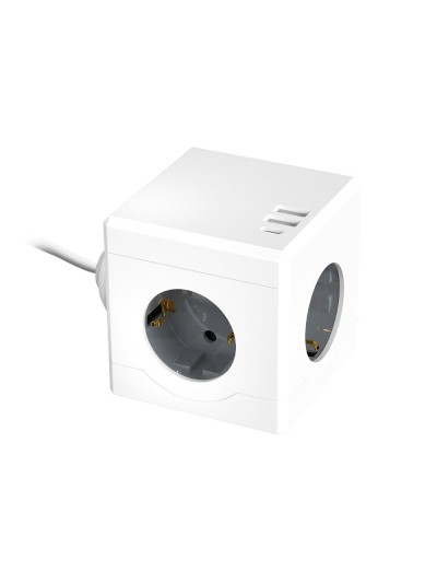 Regleta q-connect de cubo enchufe multiple power cube 6 en 1 cable de 1,4mt 3 tomas de corriente+2 usb+1 usb c