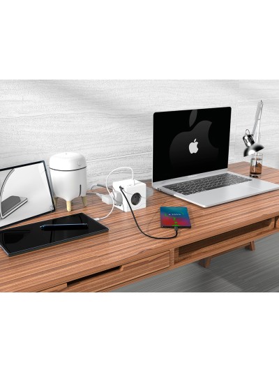 Regleta q-connect de cubo enchufe multiple power cube 6 en 1 directo pared 3 tomas de corriente+2 usb+1 usb c
