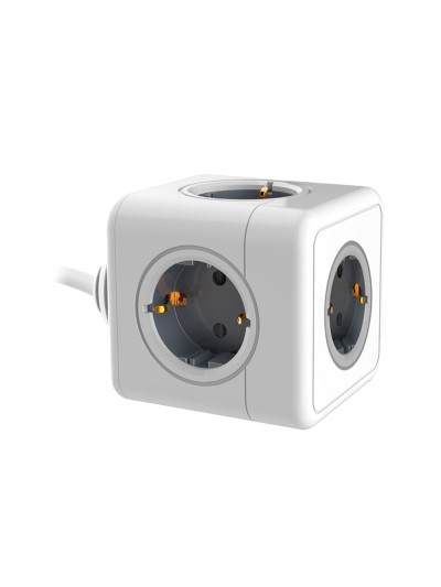 Regleta q-connect de cubo enchufe multiple power cube 5 en 1 cable de 1,4 mt 5 tomas de corriente 75x75x112mm