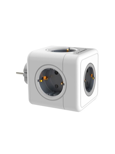 Regleta q-connect de cubo enchufe multiple power cube 5 en 1 directo a pared 5 tomas de corriente 75x75x112mm