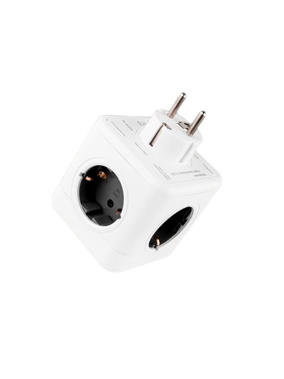 Regleta q-connect de cubo enchufe multiple power cube 5 en 1 directo a pared 5 tomas de corriente 75x75x112mm