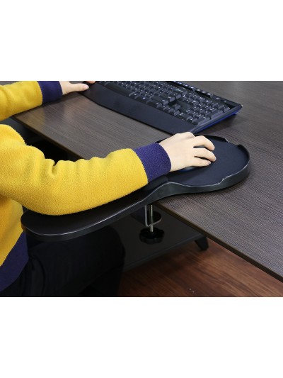 Reposabrazos ergonomico q-connect con alfombrilla de raton y apoyo de muñeca color negro 220x140x480 mm