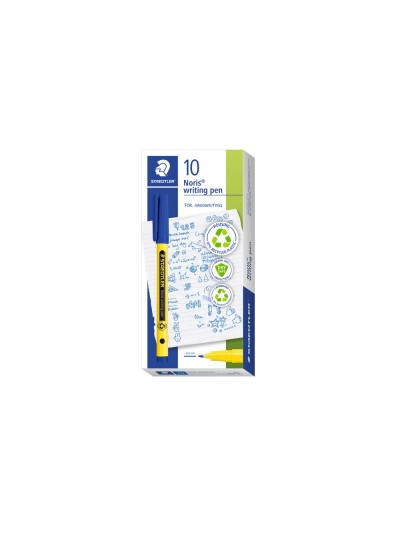 Rotulador staedtler noris writing pen 307 tinta base de agua punta fina trazo 0,6 mm azul