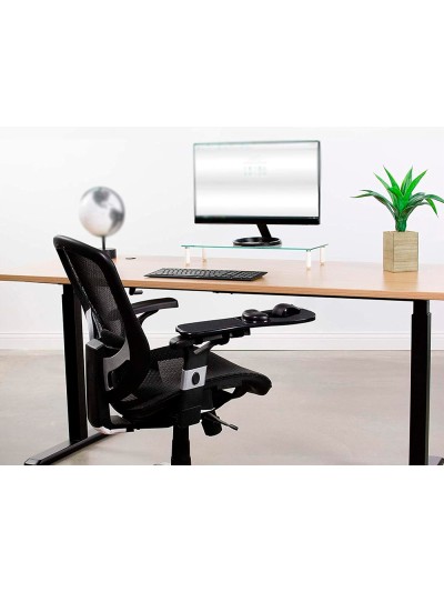 Reposabrazos ergonomico q-connect con alfombrilla de raton y apoyo de muñeca color negro 220x140x480 mm