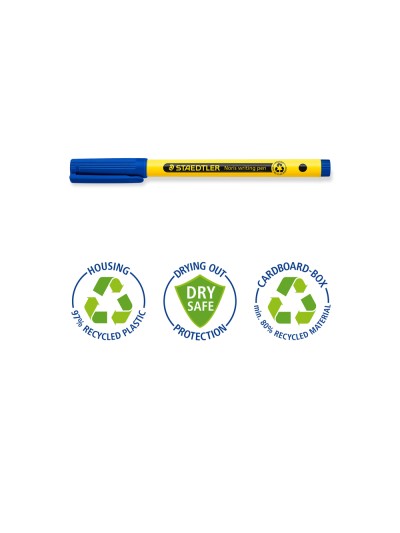 Rotulador staedtler noris writing pen 307 tinta base de agua punta fina trazo 0,6 mm azul