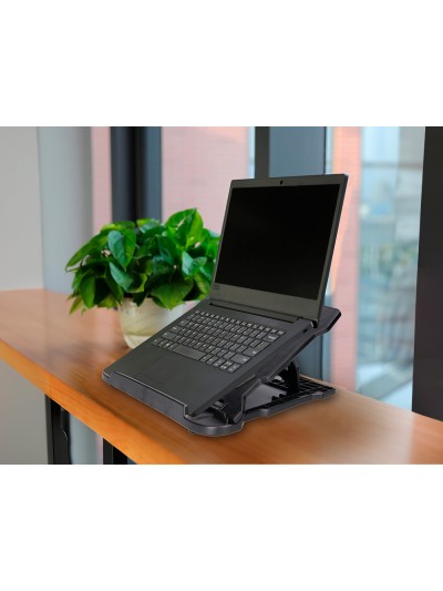 Soporte q-connect para portatil hasta 17/' ajustable 7 angulos diferentes color negro 260x280x60 mm