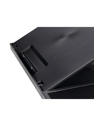 Soporte q-connect ancho para portatil movil raton hasta 17/' ajustable 7 angulos diferentes color negro