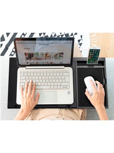 Soporte q-connect ancho para portatil movil raton hasta 17/' ajustable 7 angulos diferentes color negro