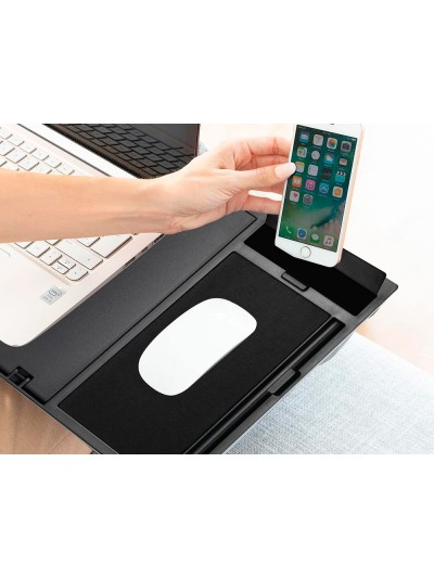 Soporte q-connect ancho para portatil movil raton hasta 17/' ajustable 7 angulos diferentes color negro