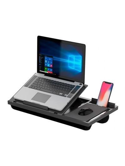 Soporte q-connect ancho para portatil movil raton hasta 17/' ajustable 7 angulos diferentes color negro