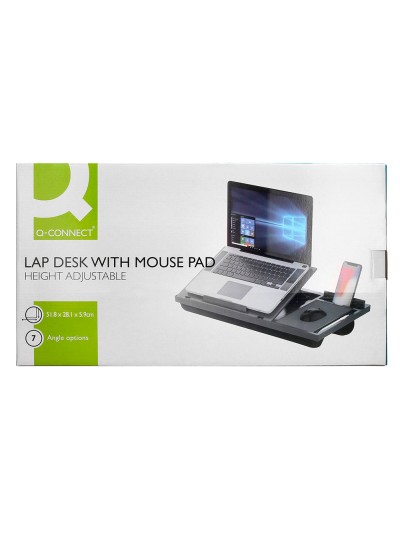 Soporte q-connect ancho para portatil movil raton hasta 17/' ajustable 7 angulos diferentes color negro