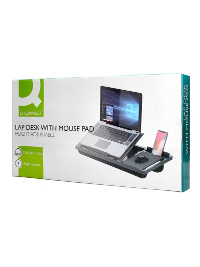 Soporte q-connect ancho para portatil movil raton hasta 17/' ajustable 7 angulos diferentes color negro