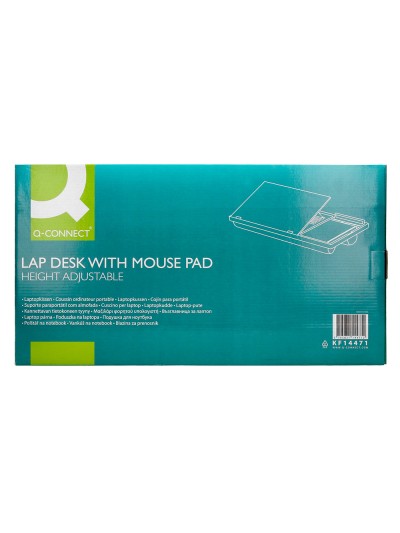 Soporte q-connect ancho para portatil movil raton hasta 17/' ajustable 7 angulos diferentes color negro