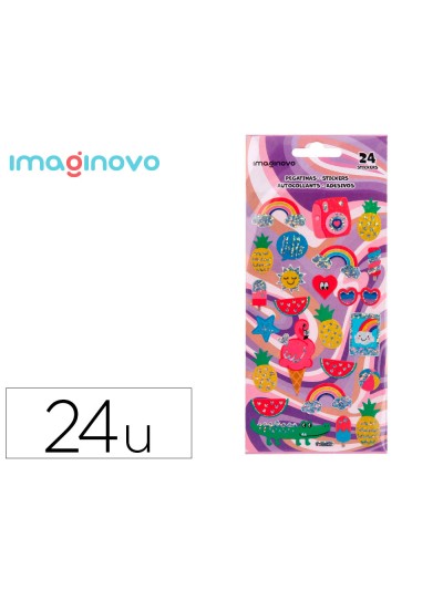 Pegatinas imaginovo diseños surtidos verano con brillo 214x100 mm en blister