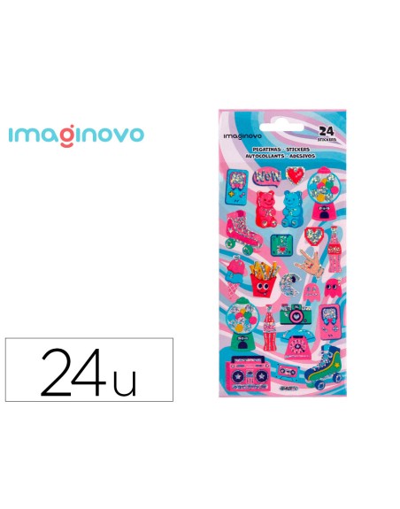 Pegatinas imaginovo diseños surtidos hobbies con brillo 214x100 mm en blister