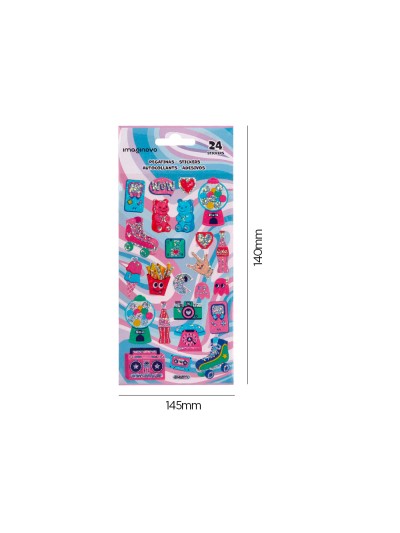 Pegatinas imaginovo diseños surtidos hobbies con brillo 214x100 mm en blister