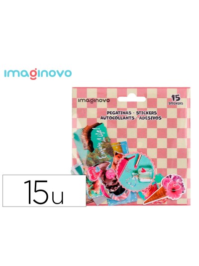 Pegatinas imaginovo good vibes diseños surtidos para ordenador 145x140 mm en blister