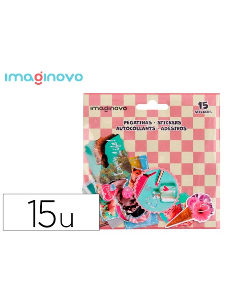 Pegatinas imaginovo good vibes diseños surtidos para ordenador 145x140 mm en blister