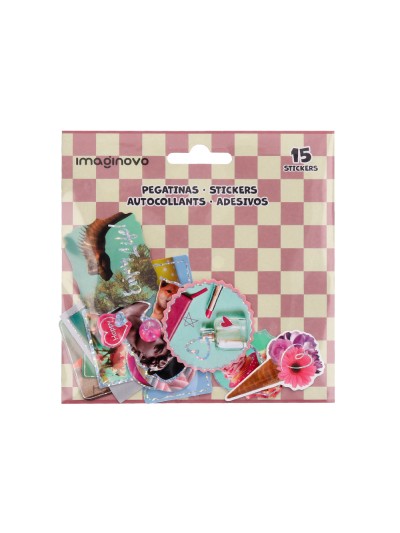 Pegatinas imaginovo good vibes diseños surtidos para ordenador 145x140 mm en blister