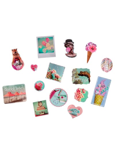 Pegatinas imaginovo good vibes diseños surtidos para ordenador 145x140 mm en blister