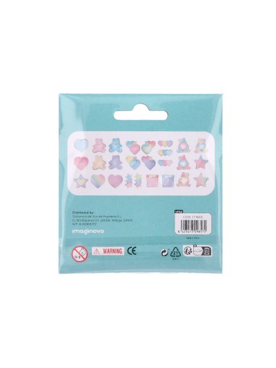 Pegatinas imaginovo notas adhesivas papel forma oso y corazon 110x105 mm en blister