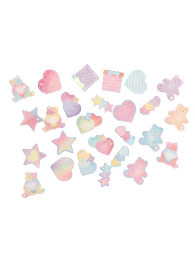 Pegatinas imaginovo notas adhesivas papel forma oso y corazon 110x105 mm en blister
