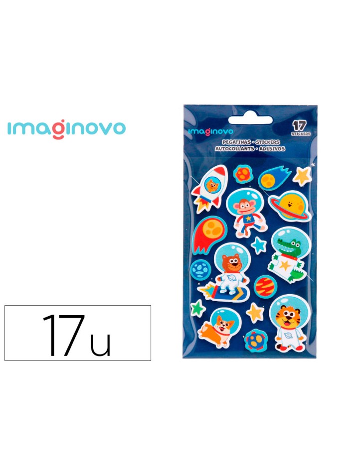 Pegatinas imaginovo luminosas astronautas con relieve 250x145 mm en blister Pegatinas imaginovo luminosas astronautas con relieve 250x145 mm en blister