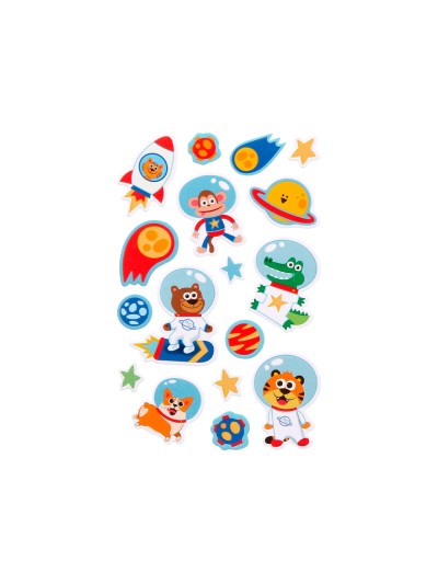 Pegatinas imaginovo luminosas astronautas con relieve 250x145 mm en blister