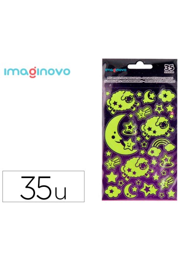 Pegatinas imaginovo luminosas luna con relieve 250x145 mm en blister