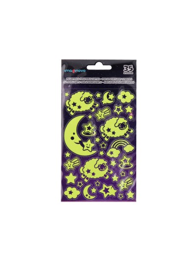 Pegatinas imaginovo luminosas luna con relieve 250x145 mm en blister
