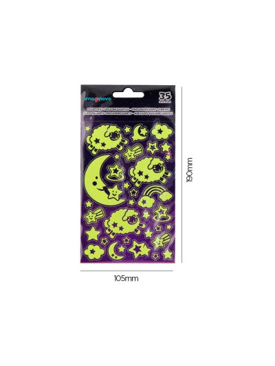 Pegatinas imaginovo luminosas luna con relieve 250x145 mm en blister
