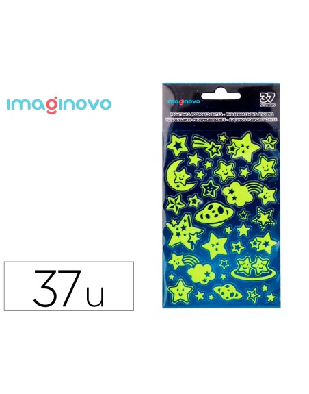 Pegatinas imaginovo luminosas estrellas con relieve 190x105 mm en blister