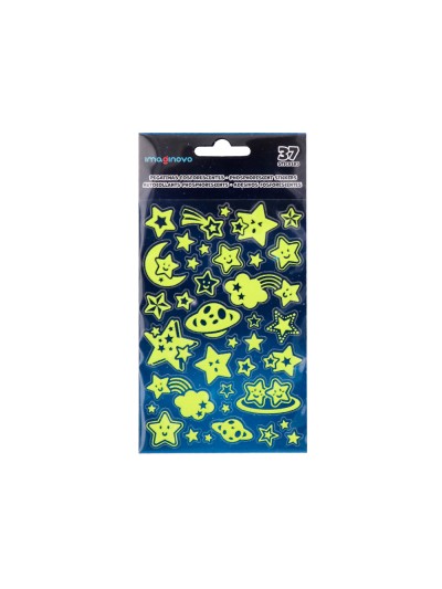 Pegatinas imaginovo luminosas estrellas con relieve 190x105 mm en blister
