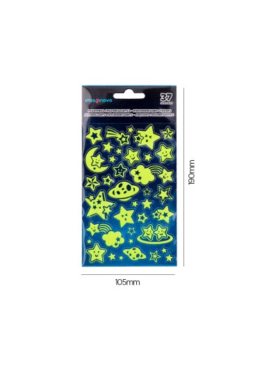 Pegatinas imaginovo luminosas estrellas con relieve 190x105 mm en blister