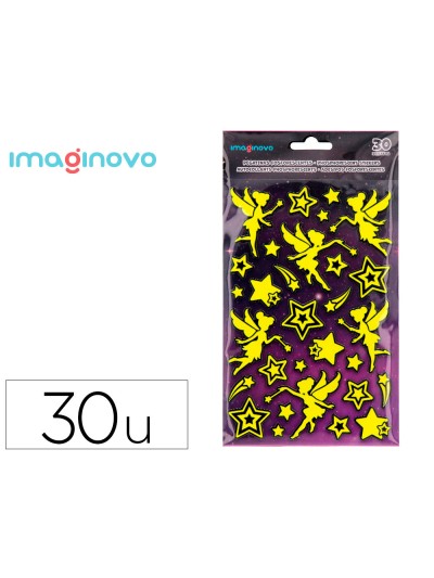 Pegatinas imaginovo luminosas hadas con relieve 190x105 mm en blister