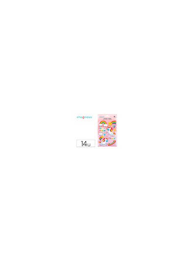 Pegatinas imaginovo unicornios magic dreams con relieve 210x130 mm en blister