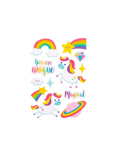 Pegatinas imaginovo unicornios magic dreams con relieve 210x130 mm en blister